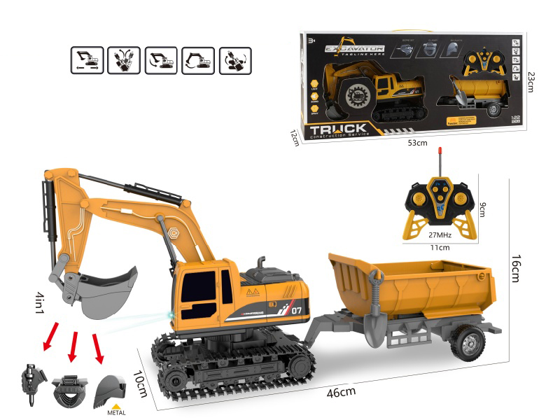 1:22  6CH R/C 4 In 1 Engineering Truck With Lights + Tipping Trailer