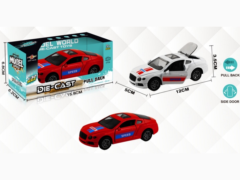 1:32 Simulated Bentley Racing Car Rally Alloy Car With Three Doors