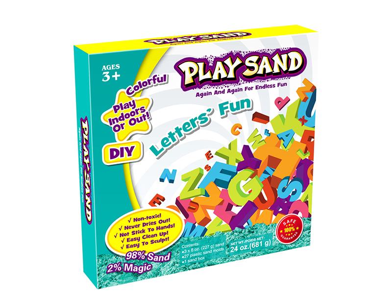 Space Soil Alphabet Play Set(681g Sand/3 Colors + Tray + Alphabet Accessorie Tools)