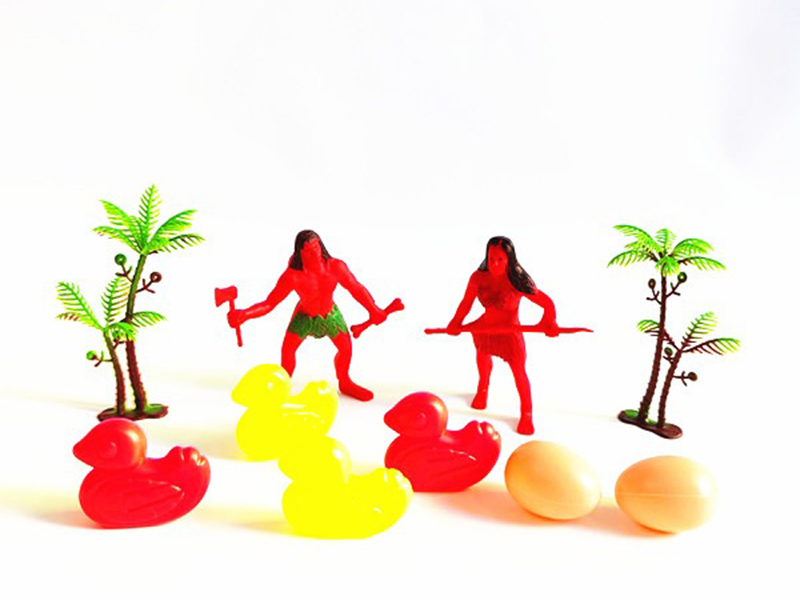 Two Ancient Savages, Four Ducks, Two Eggs, And Two Coconut Trees