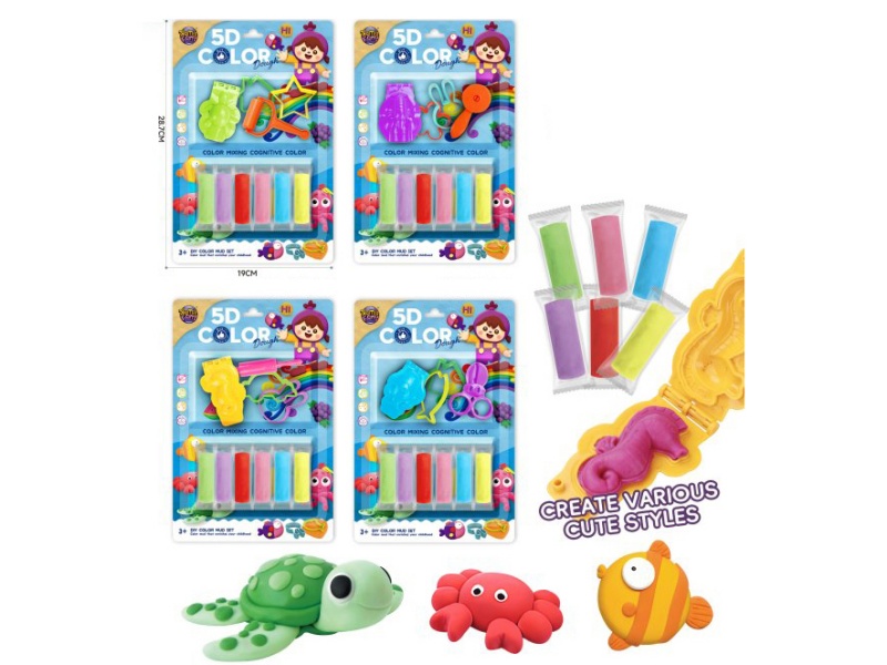 Six Strips Of One Color Clay