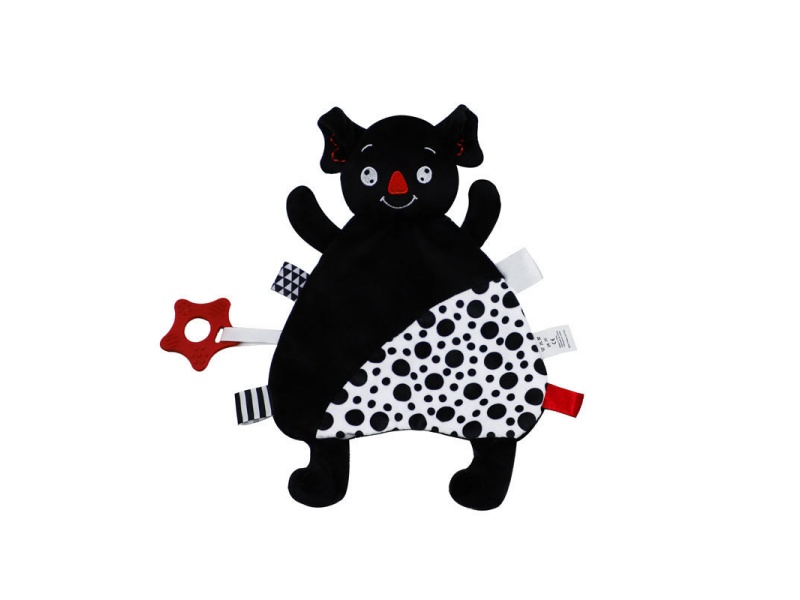 Black Koala Rattle Teething Pad Baby Pocket Soothing Towel