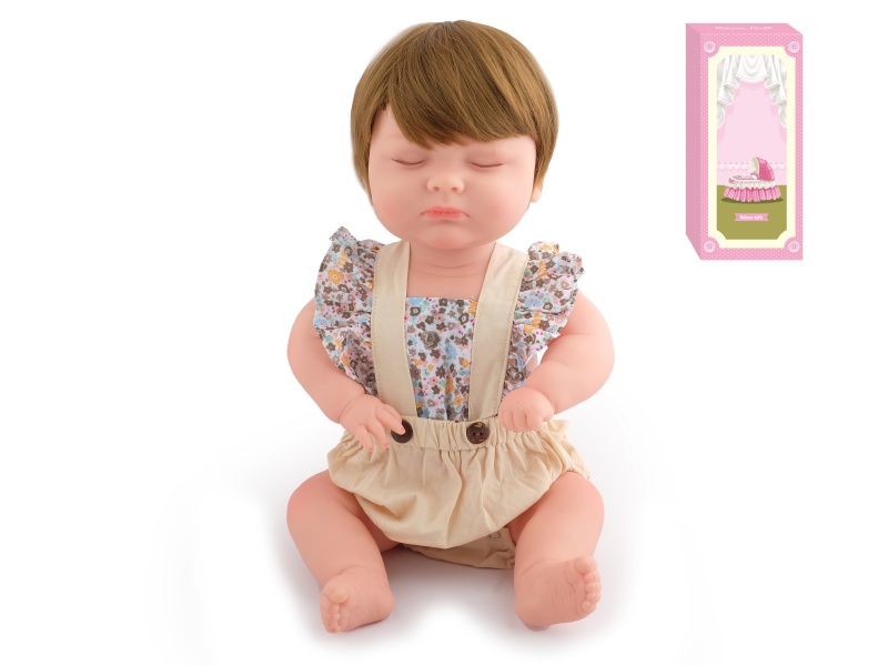 50cm Soft Plastic Reborn Doll(Wig Sheath)With Feeding-Bottle, Magnetic Pacifier, Diaper, Birth Card