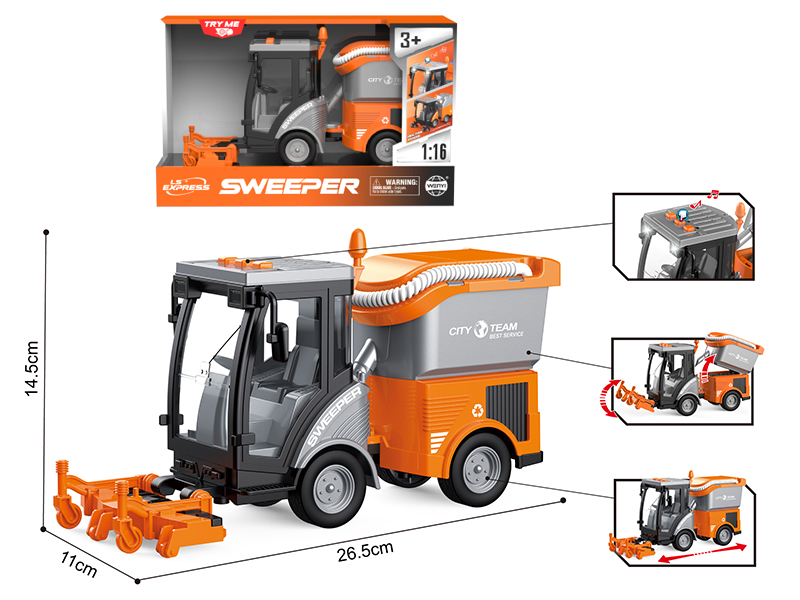 1:16 Friction Vacuum Sweeper(With Light And Sound)