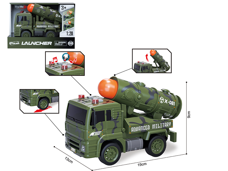 1:20 Friction Missile Vehicle With Sound And Light