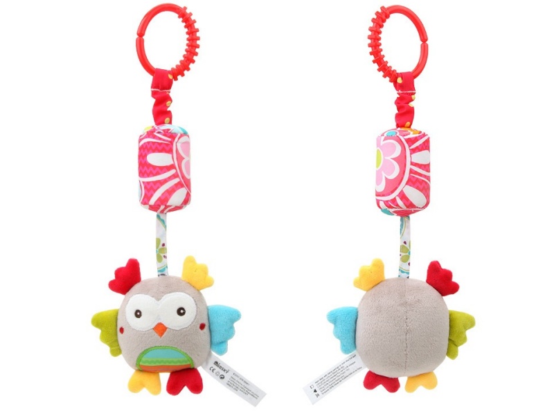 Baby Vocalizing Owl Plush Bell Pendant