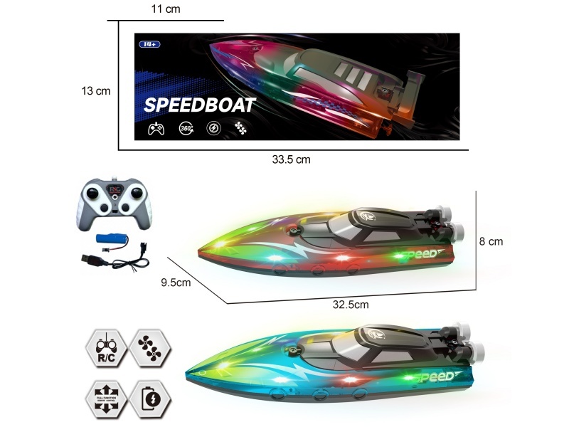 2.4G Twin-Paddle High-Speed Remote-Controlled Boat