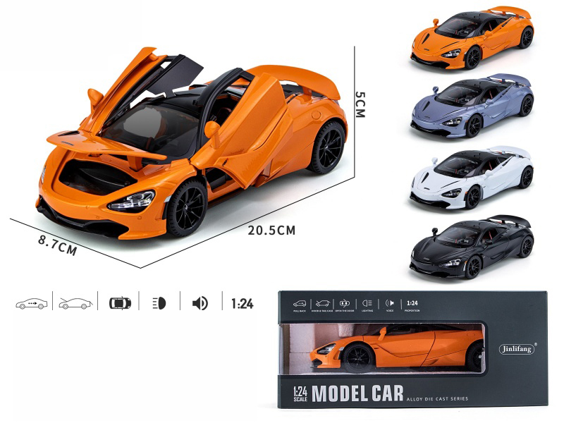 1:24 McLaren Streetcar Version Pull Back Alloy 4-Door Car Model With Sound And Light