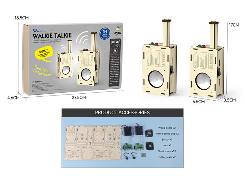 Wooden Science Experiment Toy - Walkie Talkie 54pcs