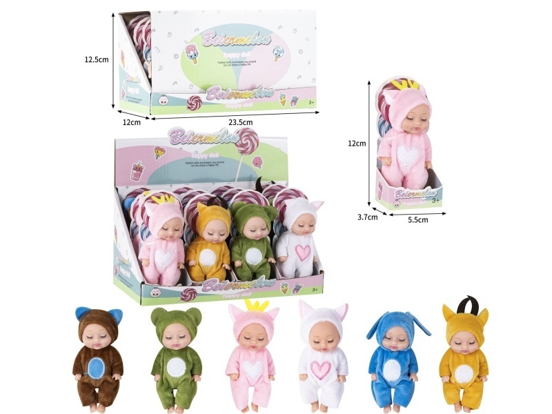 4-Inch Solid Sleeping Dolls (12-Piece Set)