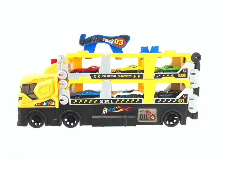Rail Ejection Truck Alloy Sports Car 6 Music Ic (Yellow)
