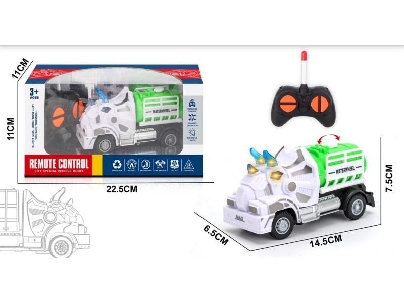 Four-Way Triceratops Remote-Controlled Environmental Sanitation Water Sprinkler Truck