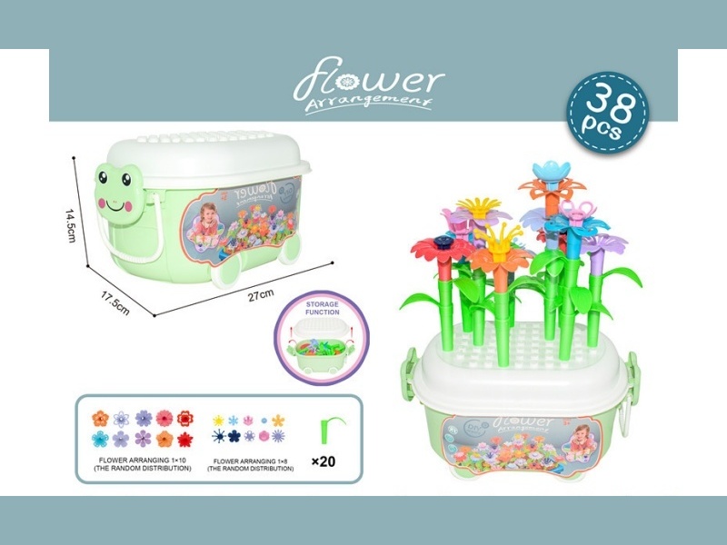 Diy Puzzle Building Block Assembly Flower Arrangement Park Set 38Pcs