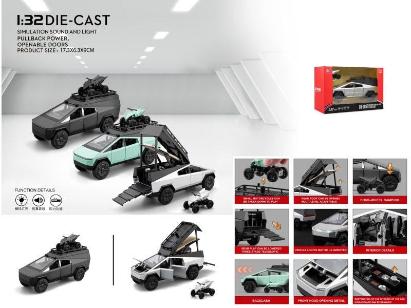 1:32 Tesla Camping Pickup Truck