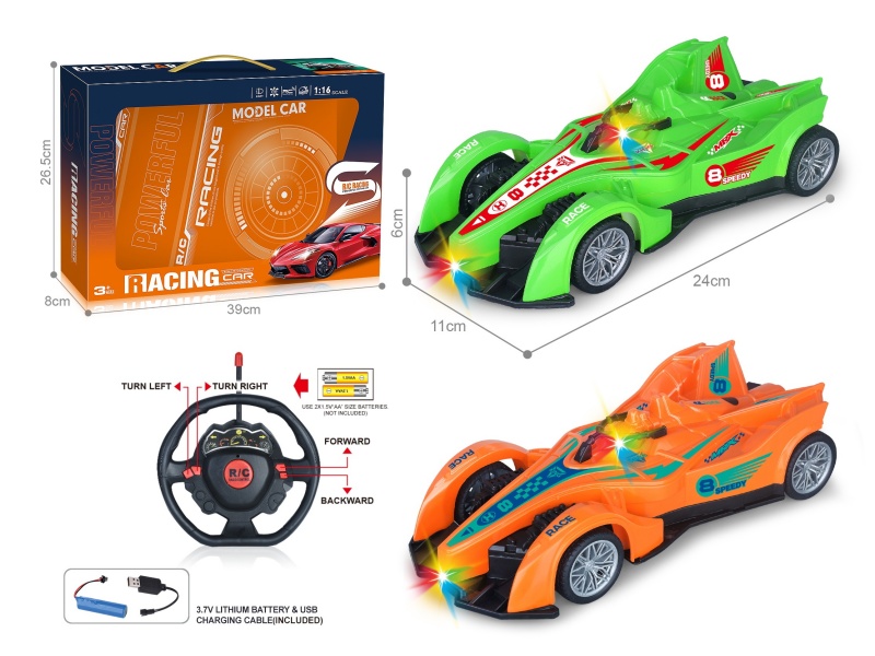 27Mhz 1:16 Four-Way Car With Headlight Spray Paint F1 Equation Remote Control Racing Car (Including Electricity)