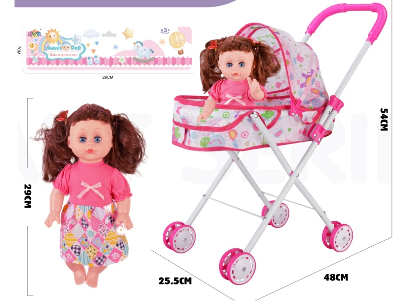 An Iron Trolley With A 16-Inch Doll