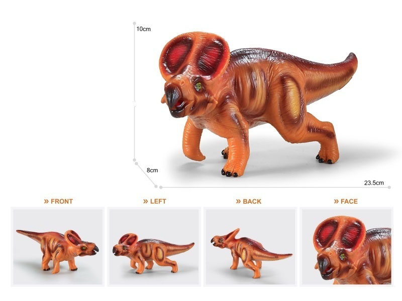 9.5-Inch Painted Thick-Fleshed, Cotton-Rich, Soft And Collagen-Like Ceratosaurus