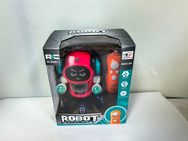 4. Red Outside Line Remote Control Six-Claw Earphone Robot With Lights And Music