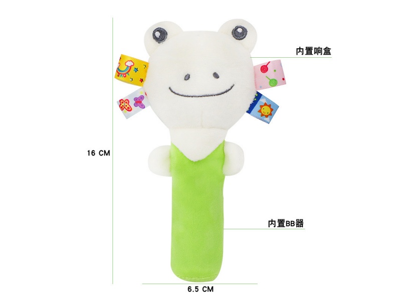Bb Called The Green Frog Baby Soothing Plush Hand-Cranked Stick