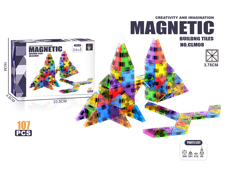 3.75CM Magnetic Sheet Building Blocks 107PCS