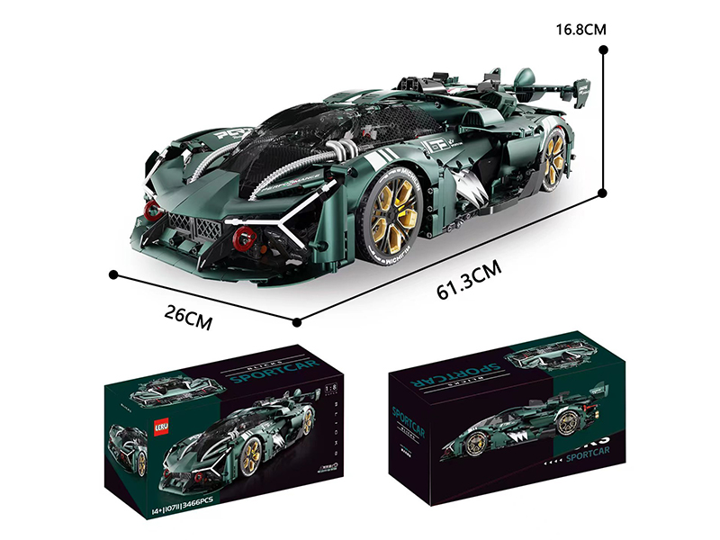 1:8 Lamborghini 3000 (Electroplated Limited Edition) Building Blocks 3466PCS