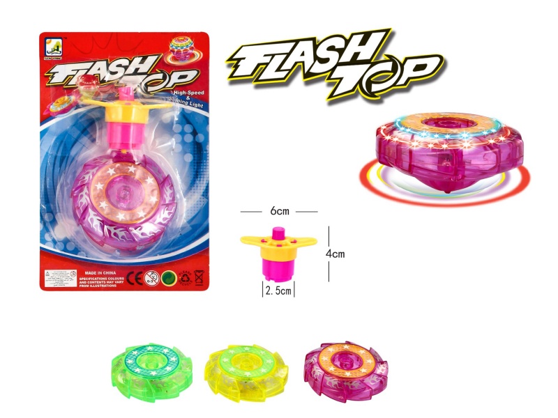Windup Top Toy With Light