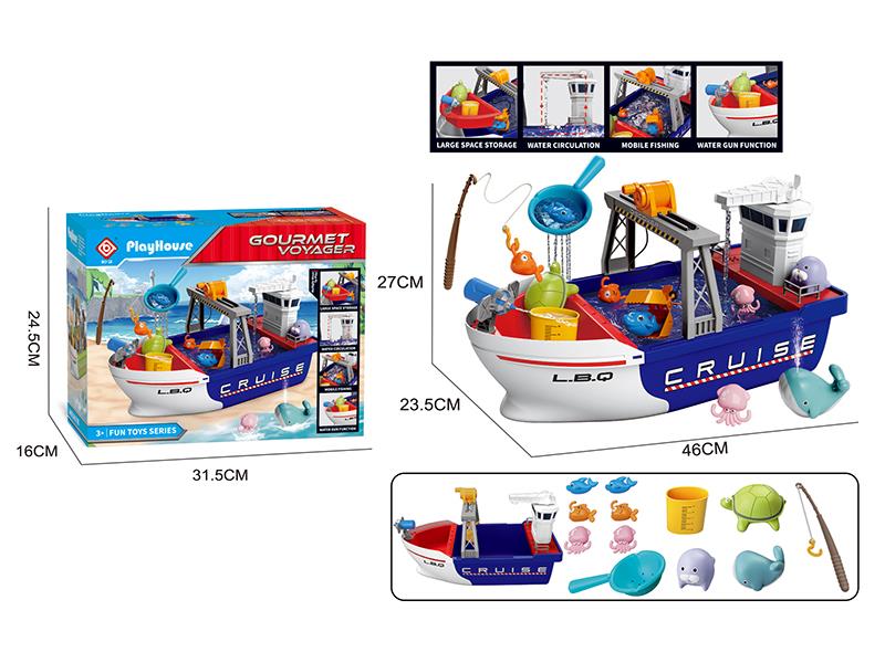 Water Play And Fishing Boat