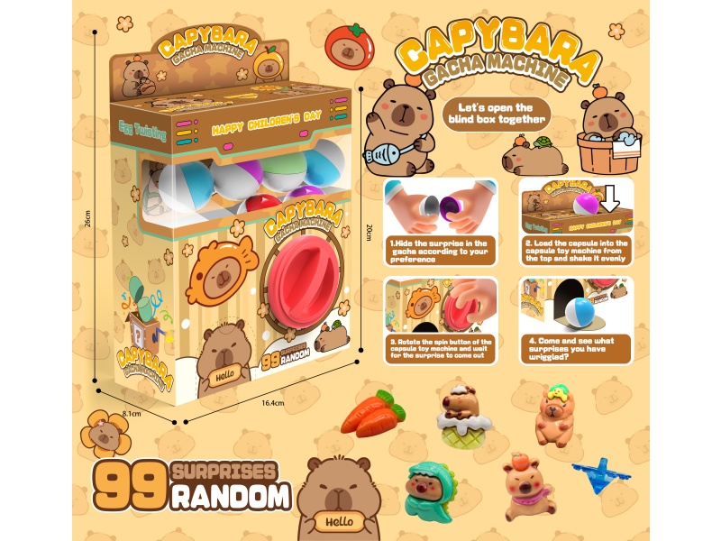 Capibara Gacha Machine (12 Round Eggs)