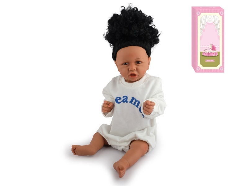 60Cm Reborn Soft Rubber High-Fidelity Baby Doll (Pp Car Hair) With Bottle, Magnetic Pacifier, Diaper, Birth Card