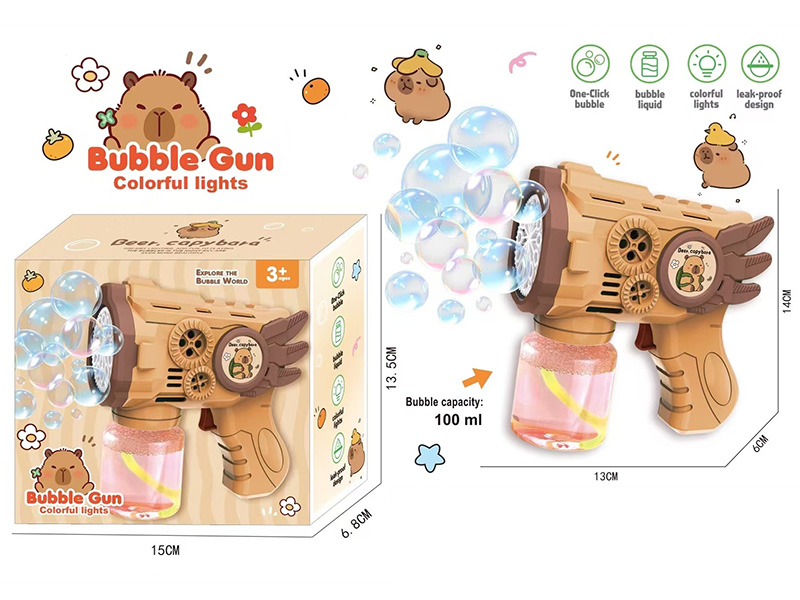 Capybara Electric Bubble Gun With Lights