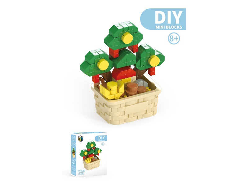 Money Tree Building Block Flower Basket Series 134 PCS