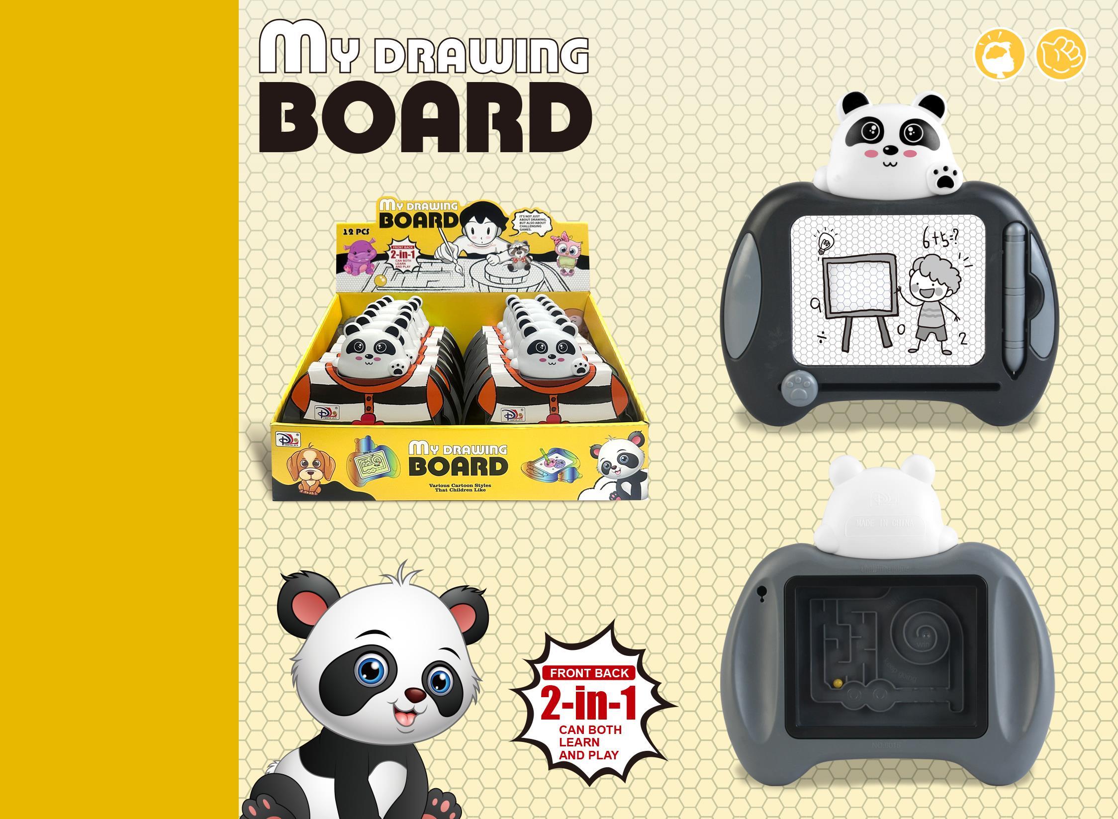 Panda Magnetic Black And White Writing Board & Level-Clearing Game
