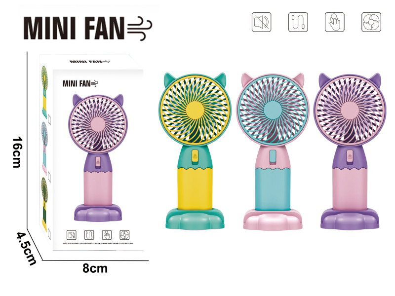 Cute Cat Mini Electric Handheld Fan (With Base)