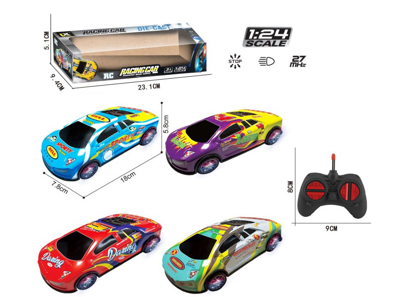27 Frequency 1:24 Four-Way Rally Car Alloy Remote Control With Lights
