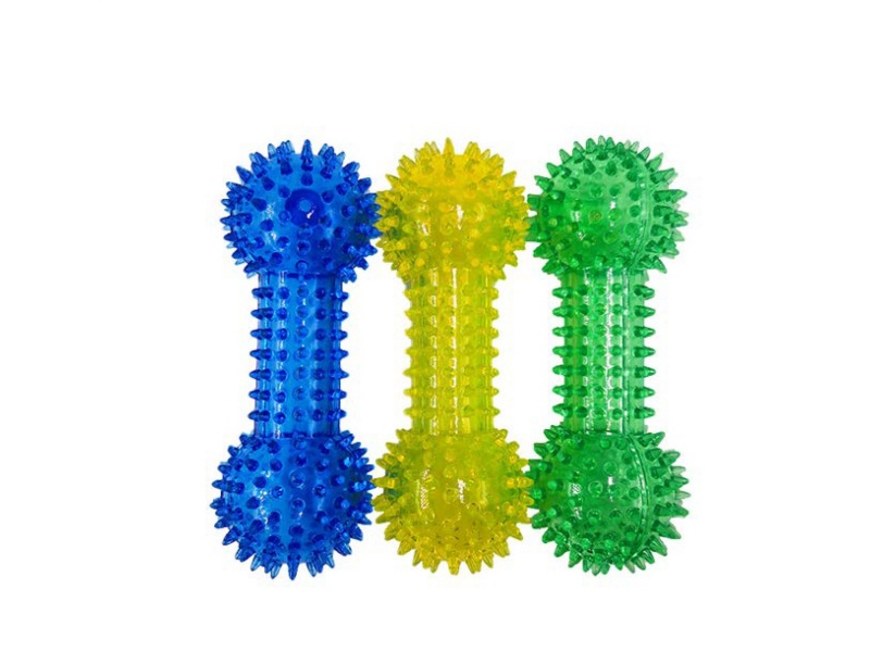 Transparent Spiny Barbell Pet Toy