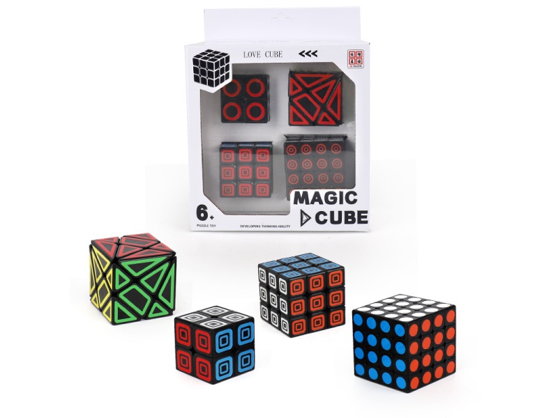 Second-Order Black Rubik'S Cube (Uv Printing) + Third-Order Black Rubik'S Cube (Uv Printing) + Black Transformer (Uv Printing) + Fourth-Order Black Rubik'S Cube (Uv Printing)