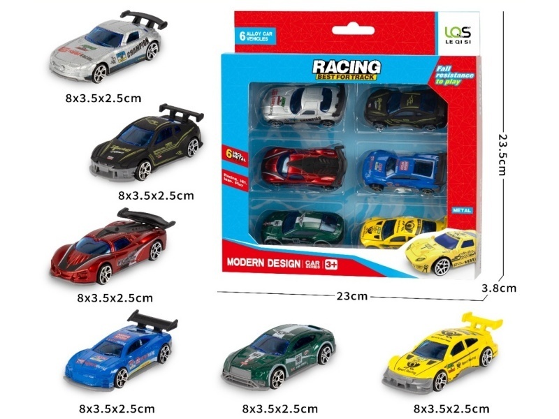 Sliding alloy car (6 pieces/box)