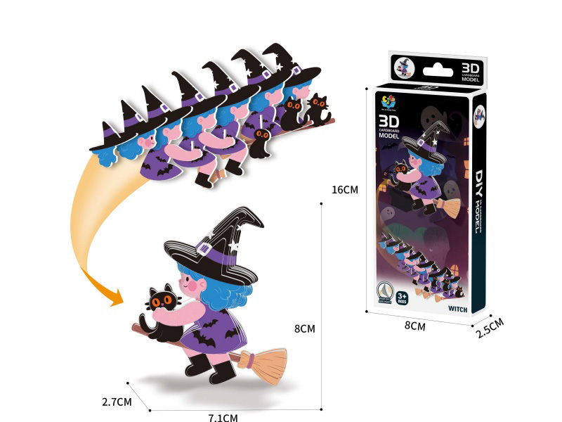 3D Animal Stereoscopic Puzzle Halloween Witch Accessories Number :22