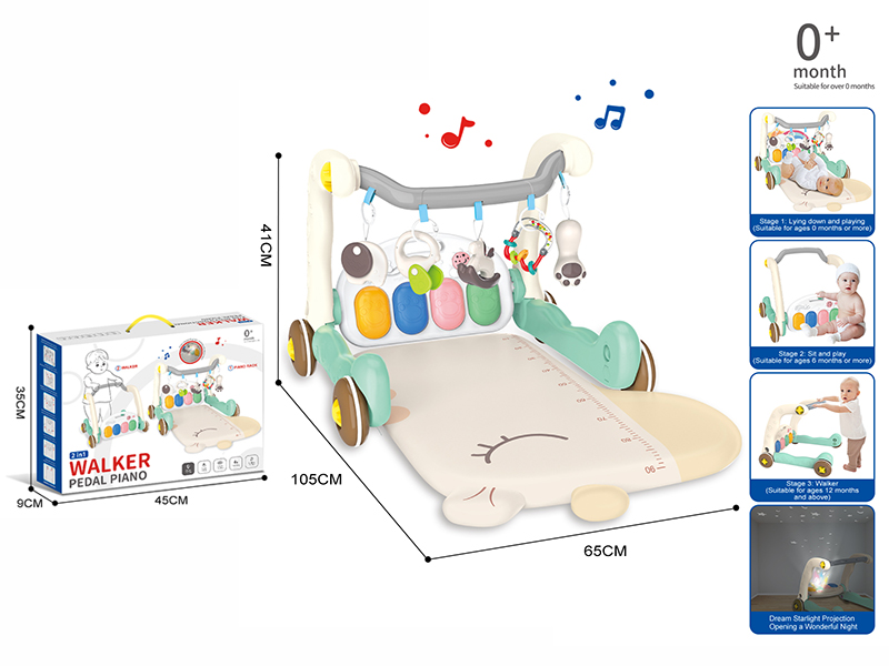 Projection 2 In 1 Pedal Piano Baby Walker/Giraffe