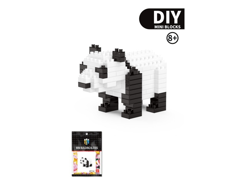 136 PCS Of Panda Animal Building Blocks