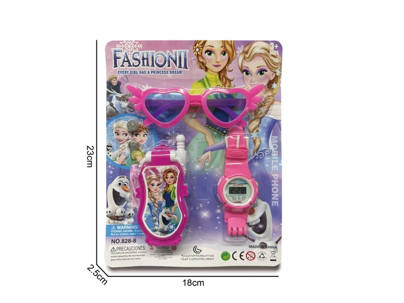 Frozen Flip Phone * With 2 Ag13* Electronic Watch With Battery Lr41 * Glasses