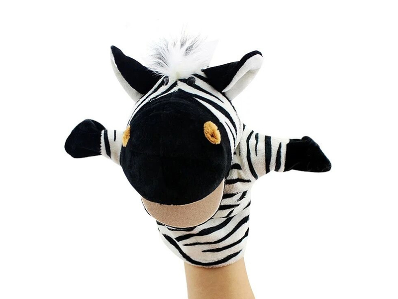 Zebra Cartoon Animal Hand Puppet Plush Doll