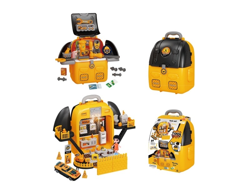 Playhouse 4-In-1 Transformable Tool Scene Backpack With Lights And Music (81 Pcs)