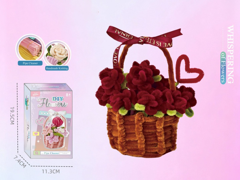 Diy Heart-Shaped Flower Basket Twisty Stick Flower Basket