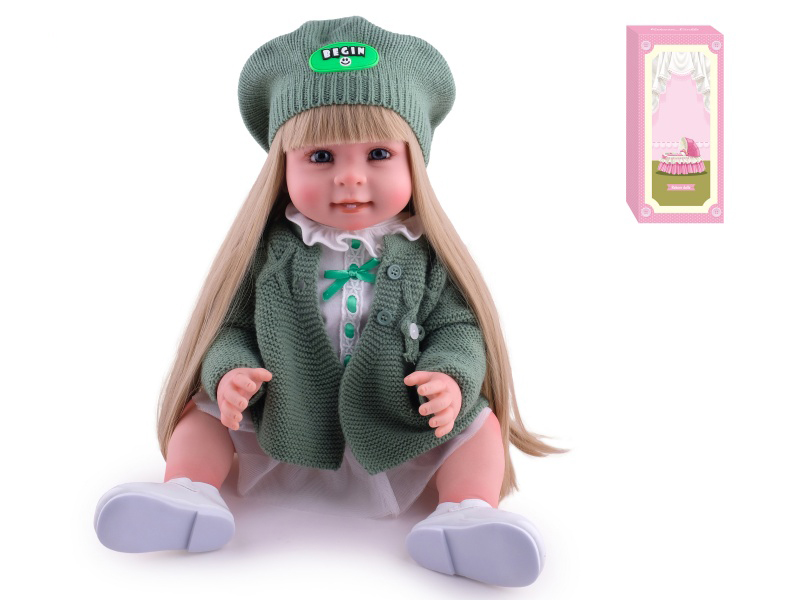 55cm Soft Plastic Reborn Doll(Wig Sheath) With Feeding-Bottle, Magnetic Pacifier, Diaper, Birth Card