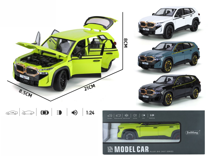 1:24 BMW XM Pull Back Alloy Six-Door Car Model With Sound And Light