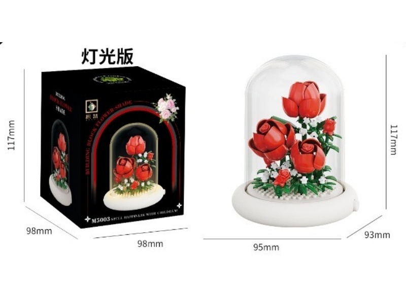 Building Blocks: 152Pcs Of Rose + Outer Cover Light Base