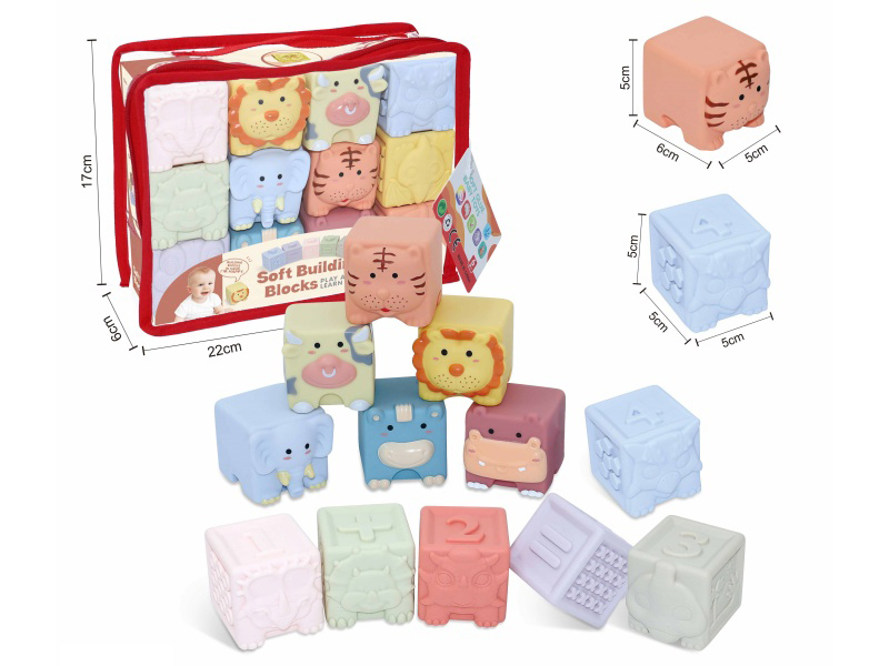 Animal & Dinosaur Numbers Soft Building Blocks 12PCS