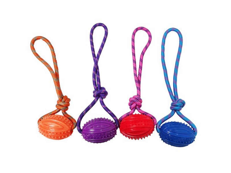 Rope-Winding Rugby Pet Toy
