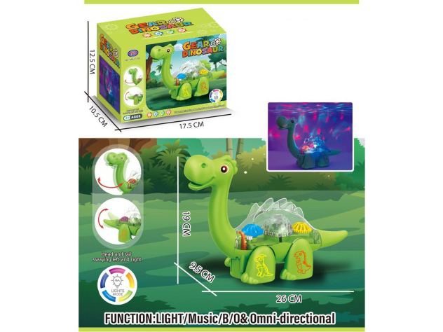 Transparent Gear Electric Dinosaur